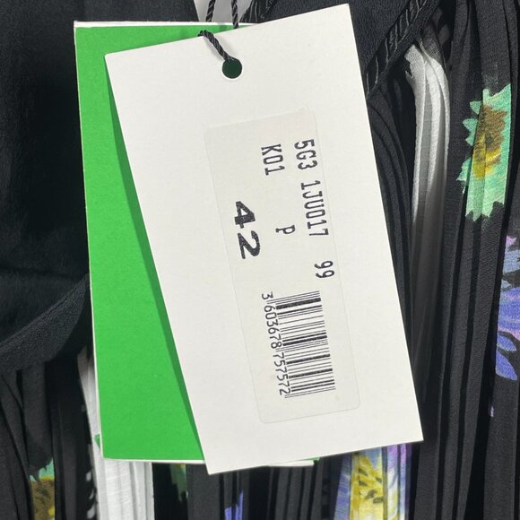 NEW Kenzo Skirt Womens 10 Large black purple floral midi designer - Picture 6 of 14